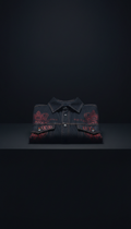 Archival Red foil-stamped oversized denim shirt